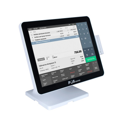Сенсорный моноблок POSCenter Atlas (15", PCAP, J4125, RAM 4Gb, SSDM2 128Gb, MSR) без ОС, БЕЛЫЙ